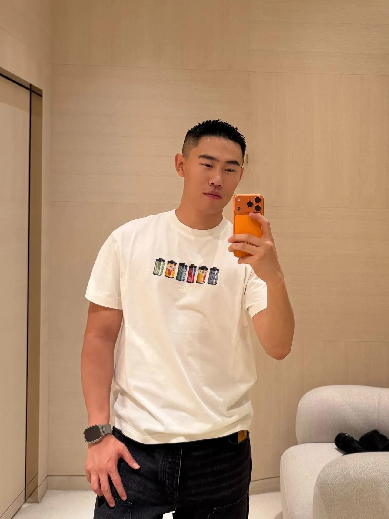 Louis Vuitton/Louis Vuitton Film Jar Printed Short Sleeves
